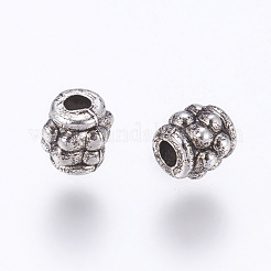 CCBプラスチックビーズ  バレル  アンティークシルバー  3.5x4.5mm  穴：2.5mm&nbsp;CCB-K003-41AS