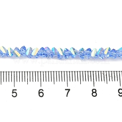 透明ガラスビーズ連売り  多面カット  ABカラー  三角形  コーンフラワーブルー  4~4.5x4~4.5x2.5mm  穴：0.8mm  約128~136個/連  11.10''~12.44''（28.2~31.6センチメートル）&nbsp;EGLA-P061-04A-AB01