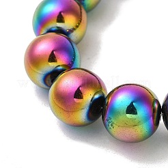 電気めっき合成磁性ヘマタイト ビーズ 連売り  ラウンド  虹メッキ  12mm  穴：1.2mm  約33個/連  15.75''（40センチメートル）&nbsp;G-I364-K01-07