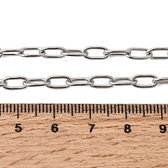 4MM 201 Stainless Steel Paperclip Chain Necklaces for Unisex&nbsp;NJEW-K302-24P
