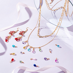 12Pcs 12 Color Glass Charms&nbsp;PALLOY-AB00038