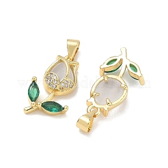 Valentine's Day Brass Micro Pave Clear Cubic Zirconia Pendants&nbsp;KK-C257-02G