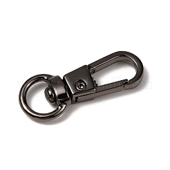 合金スイベルスナップフッククラスプ  ガンメタ色  32.5x13x5.5mm  穴：8x5mm&nbsp;AJEW-WH0329-80B