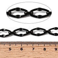 304ステンレススチールダップチェーン  溶接されていない  イオンプレーティング（ip）  ブラック  14x7.5x1.3mm&nbsp;CHS-Z007-18B