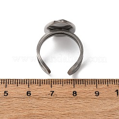 304ステンレススチールオープンカフ金具  ベゼルカップリングのセッティング  ティアドロップ  ステンレス鋼色  トレイ：18x13mm  内径：18mm&nbsp;STAS-R123-02H-P