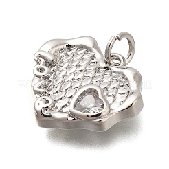 Rack Plating Brass Micro Pave Cubic Zirconia Pendants&nbsp;KK-I716-09P