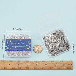 64Pcs 8 Style Tibetan Style Alloy Links Connectors&nbsp;TIBE-SC0001-58