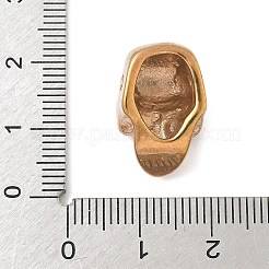 304ステンレススチールビーズ  スカル  PVD真空メッキ  長持ちメッキ  ゴールドカラー  18x12x10mm  穴：1.8mm&nbsp;STAS-S183-02G