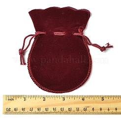 ベルベットバッグ30色6個  ひょうたん形の巾着ジュエリーポーチ  ミックスカラー  9x7cm  5個/カラー&nbsp;TP-FS0001-03A