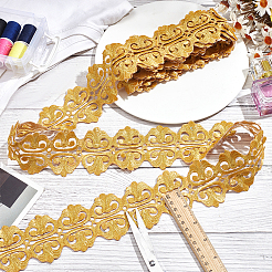 エスニック風ポリエステルメタリック糸刺繍リボン  ゴールド  3-1/8インチ（79mm）  約4.37ヤード（4m）/ pc&nbsp;OCOR-WH0045-17