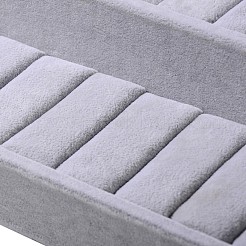 ベルベットのバングル·時計のディスプレイ  木で  ライトグレー  27x25x9.5cm&nbsp;BDIS-N008-01