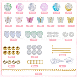DIY Butterfly Flower Round Bracelets Jewelry Making Kit&nbsp;DIY-SC0025-92