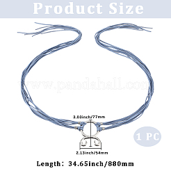 女性用ポリエステルチェーンベルト、レディースドレス  合金パーツ  スチールブルー  880mm&nbsp;AJEW-WH20018-51C