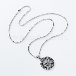 Vintage 304 Stainless Steel Pirate Rune Viking Compass Pendant Necklaces for Men Women&nbsp;AZ8972