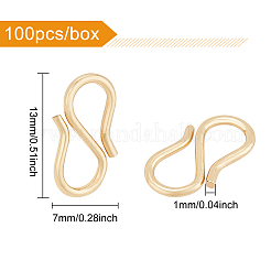 304ステンレススチールSフック留め具100個  18KGP本金メッキ  13x7x1mm&nbsp;STAS-BC0003-52