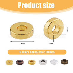 300Pcs 6 Colors Tibetan Style Alloy Beads&nbsp;FIND-DC0005-18