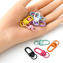 10Pcs 10 Colors Spray Painted Eco-Friendly Alloy Swivel Snap Hooks Clasps&nbsp;FIND-YW0003-04