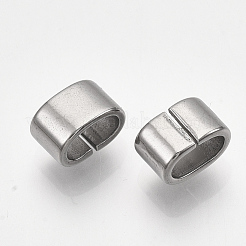 変色しない304ステンレススチール製スライドチャーム  長方形  ステンレス鋼色  5x8x5mm  穴：3x6mm&nbsp;X-STAS-T045-36P