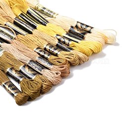 6層ポリエステル刺繍フロス  クロスステッチの糸  セグメント染めグラデーションカラー/クリスマス/秋カラーシリーズ  ゴールデンロッド  0.5mm  約8.75ヤード（8m）/かせ  12かせ&nbsp;OCOR-WH20074-01A-04