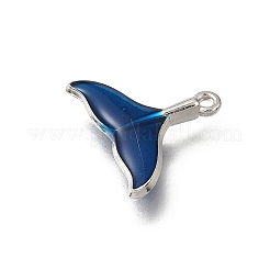 合金エナメルチャーム  フィッシュテールチャーム  プラチナ  17x21x4mm  穴：1.5mm&nbsp;FIND-H066-01P