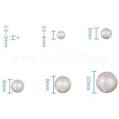 パール調アクリルビーズ  ドリルなし/穴なし  マットなスタイル  ラウンド  乳白色  2.5~10mm&nbsp;ACRP-PH0001-01