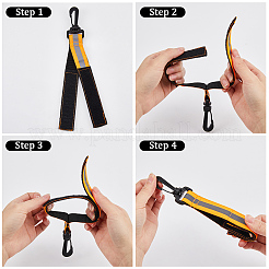 Nylon Firefighter Glove Strap with Reflective Trim&nbsp;FIND-WH0139-83B