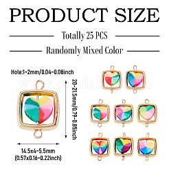 25Pcs Polymer Clay Heart & CCB Square Frame Links Connector Charms&nbsp;CLAY-TADJ0001-05