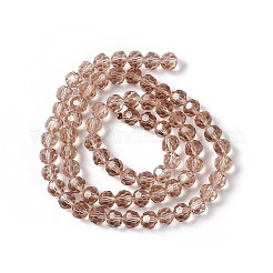 ガラスビーズ連売り  ファセット（32ファセット）  ラウンド  バリーウッド  8mm  穴：1.5mm  約66~67個/連  15.12インチ〜15.35インチ（38.4~39cm）&nbsp;X-EGLA-J042-8mm-21