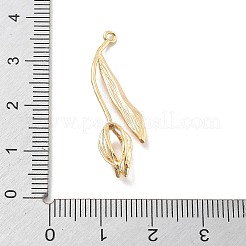 真鍮チャーム  カドミウムフリー＆ニッケルフリー＆鉛フリー  花  18KGP本金メッキ  33x10x8mm  穴：1mm&nbsp;KK-A238-06G