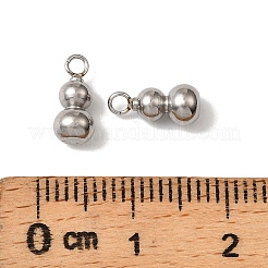 304ステンレススチールチャーム  ステンレス鋼色  ヒョウタン  10x4.5mm  穴：1.6mm&nbsp;STAS-Z148-06P-01
