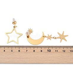 304 Stainless Steel Dangle Stud Earrings&nbsp;EJEW-D306-04G