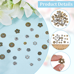 360Pcs 12 Styles Tibetan Style Alloy Bead Caps&nbsp;TIBE-SC0002-31