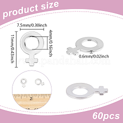 60Pcs 201 Stainless Steel Charms&nbsp;STAS-UN0063-74