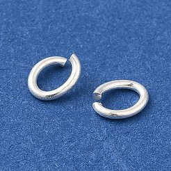 925スターリングシルバーオープンタイプ丸カン  鋸で切った楕円形  銀  18ゲージ  6.35x5x1mm  内径：3x5.3mm  約90個/10g&nbsp;STER-NH0001-36E-S