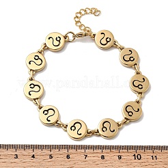 12 Constellations 304 Stainless Steel Link Chain Bracelets&nbsp;BJEW-I239-01G-12