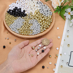 DIYラウンド＆レタービーズキット  ABSプラスチックビーズを含む  アクリルビーズ  ミックスカラー  4~8x4~8mm  穴：1.4~2.3mm  1800個/セット&nbsp;DIY-SP0006-70