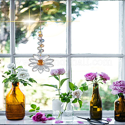 1Pc Glass Flower Hanging Ornaments&nbsp;HJEW-LP0002-65B