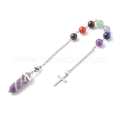 Natural Mixed Gemstone Pointed Dowsing Pendulums&nbsp;PALLOY-JF00765
