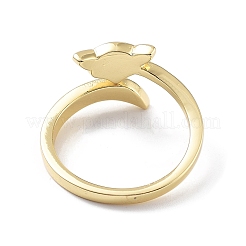 女性用真鍮オープンカフリング  キツネの形  ゴールドカラー  内径：17.8mm&nbsp;RJEW-A028-04G