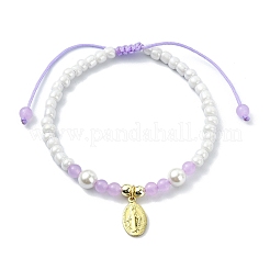 Glass Imitation Pearl Braided Bead Bracelets&nbsp;BJEW-JB09989