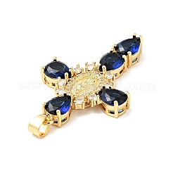 Rack Plating Brass Micro Pave Cubic Zirconia Pendants&nbsp;ZIRC-I059-15G-04