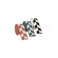3Pcs 3 Colors Polyester Jacquard Rhomboid Ribbon&nbsp;OCOR-BC0006-72