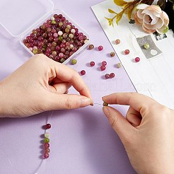 DIYジュエリーブレスレット作りキット  200本6mm染めの丸い天然白翡翠ビーズと平らな伸縮性のある糸  カラフル  6mm  穴：1mm  200個/箱&nbsp;DIY-SZ0003-68Q