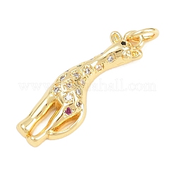 Brass Micro Pave Cubic Zirconia Pendants&nbsp;KK-D258-27G