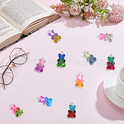 40Pcs 10 Colors Transparent Resin Pendants&nbsp;RESI-CP0001-11