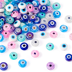 175Pcs 7 Colors Handmade Evil Eye Lampwork Beads&nbsp;EGLA-TA0001-32