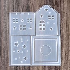 Patchwork House Christmas DIY Pendant Decoration Silicone Molds&nbsp;DIY-M057-01A