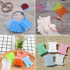 200個 5色 PVCプラスチック糸巻き板  フロスボビン  クロスステッチ刺繡用綿糸クラフトDIY縫製収納用  骨  ミックスカラー  38.5x35x1mm  穴：6.5mm  40個/カラー&nbsp;TOOL-SC0001-82