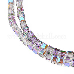 Electroplate Transparent Glass Beads Strands&nbsp;EGLA-N002-28-C05
