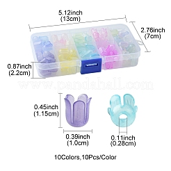 9 Colors Transparent Acrylic Beads Caps&nbsp;OACR-FS0001-72